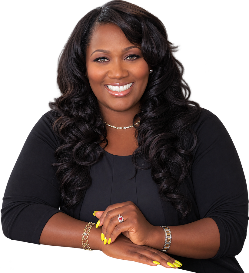 Apostle Dr. Suzette A. Kelly, smiling, hands folded.